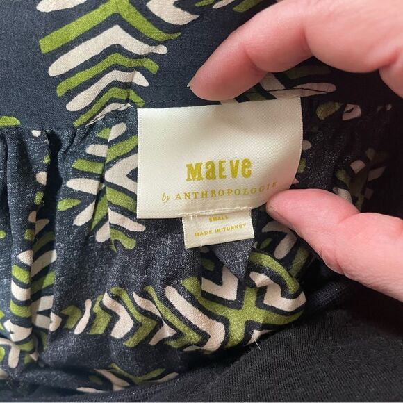 Anthropologie Maeve Catania Puff Sleeve Geometric Shift Top - Picture 9 of 10